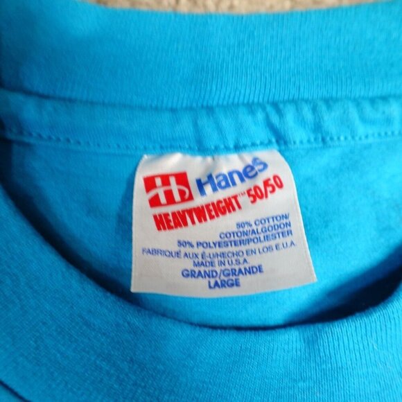 Vintage Susie Saloon Shirt Large Blue Okama Single Stitch - Picture 7 of 7